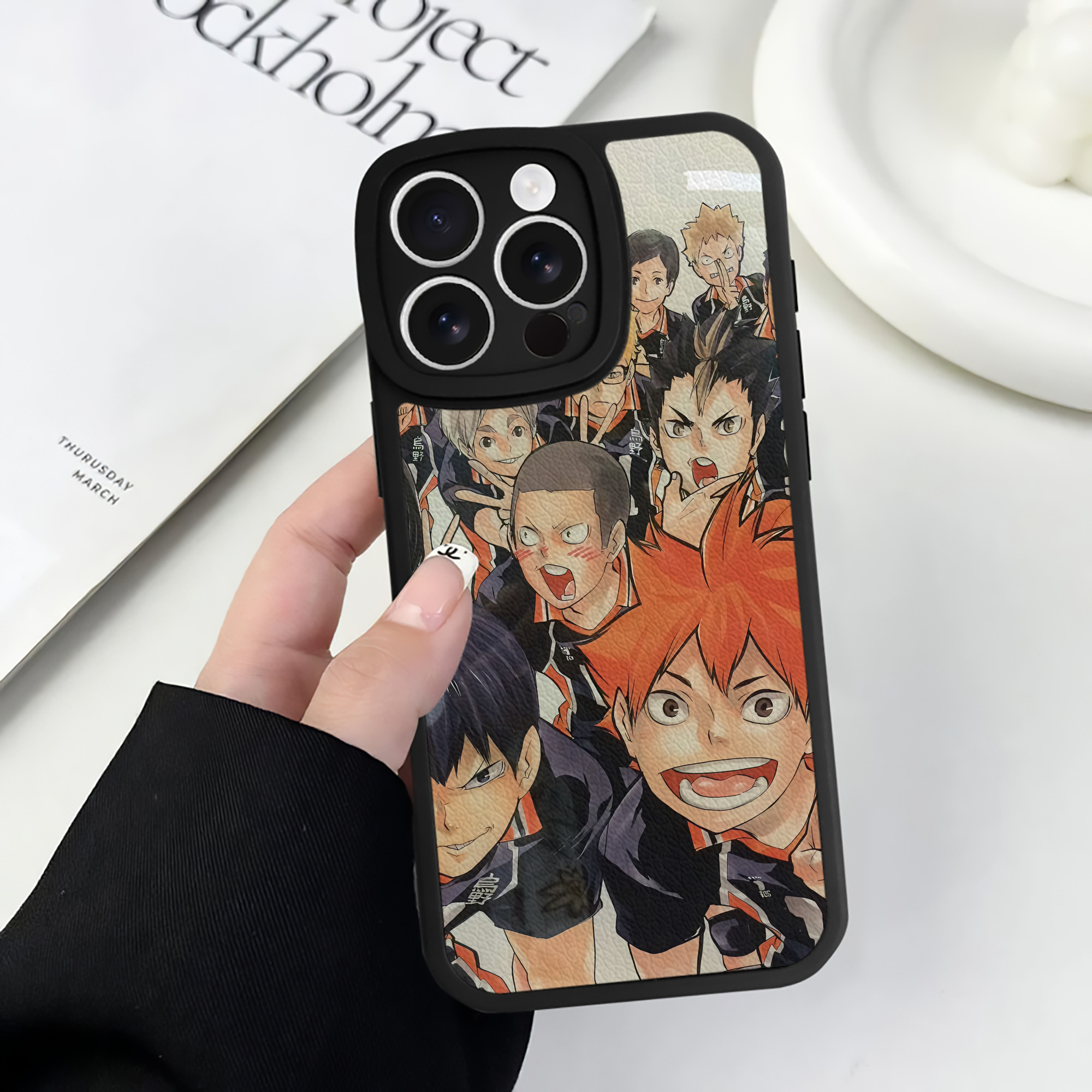 （画像用） ハイキュー!! Haikyu!! 【iPhone 16シリーズ対応】シリコンスマホケース（レザー調） 材質：シリコン